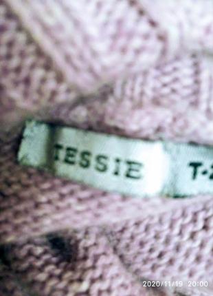 Теплый вязаный шерстяной ангоровый свитер гольф джемпер с хомутом от бренда tessie6 фото