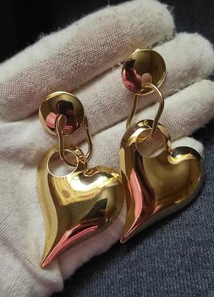 Классные серьги подвески с сердечками ❤️❤️❤️