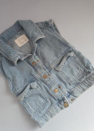 Джинсова жилетка zara 92 розмір