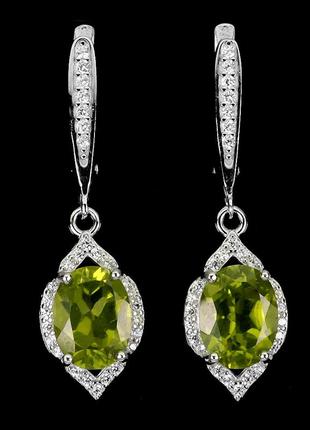 Сережки срібло 925 натуральний перидот