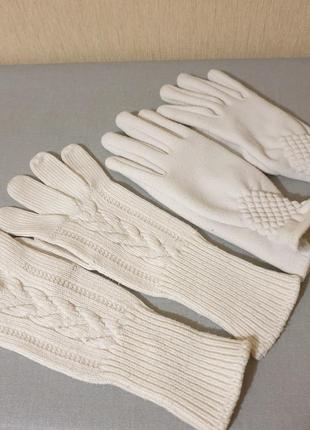 Рукавички в'язані і фліс