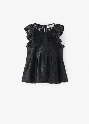 Zara топ мереживний, гіпюровий зріст 134
