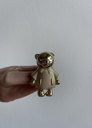 Металева брошка ведмідь ведмедик