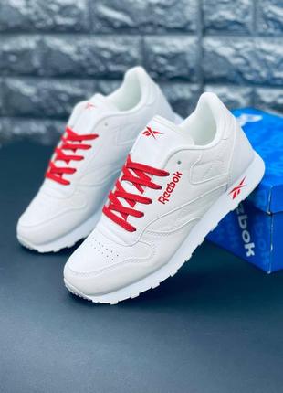Мужские кроссовки reebok белые кожаные кроссовки месовый кроссовки reebok