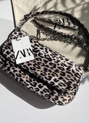 Текстильна сумка zara з тваринним принтом лео