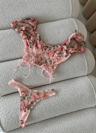 Неймовірно ніжний корсетний комплект жіночої білизни 💖