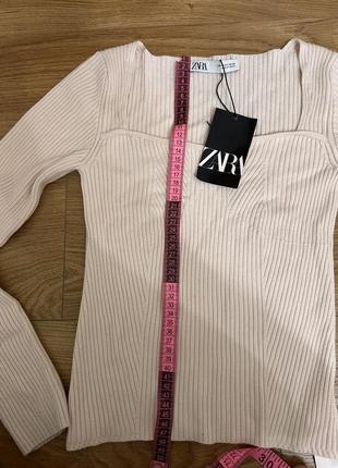 Светр лонгслів кофта в рубчик zara