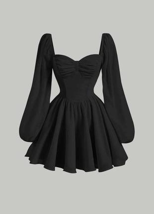 Черное праздничное, вечернее платье с длинными рукавами avanti однотонное