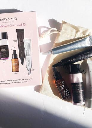 Набор миниатюр увлажняющей косметики mary & may intense moisture care travel kit