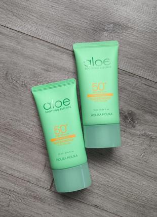 Заспокійливий сонцезахисний крем holika holika aloe waterproof sun cream spf50/pa++++ - 70ml