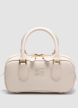 Сумка arcadie matelassé nappa leather bag miu burgundy