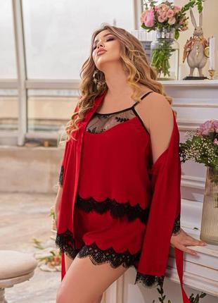 Женский пижама с халатом до 60 размера