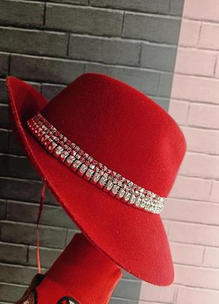 Шляпа федора бургунди