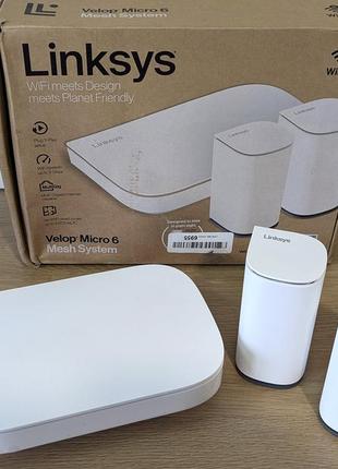 Комплект роутерів linksys velop micro wifi 6 ax3000 wan 2,5 гбитс гарантія надійність usa