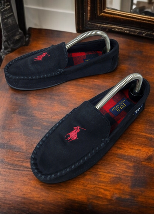 polo Card ralph lauren declan plaid moccasin slipper кеди мокасини