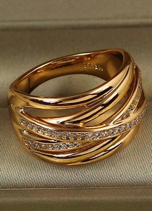 Кольцо xuping jewelry катушка нитей золотистое