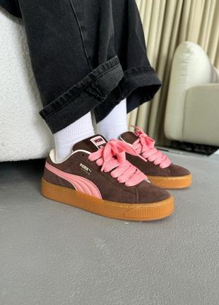 Женские кроссовки кеды Puma Cream Perf Pack brown/pink