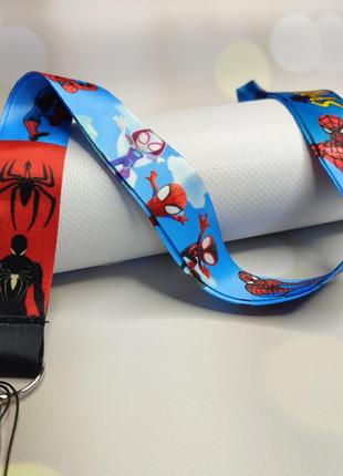 Ленточка для пропуска, бейджа "человек-паук, spider-man, marvel, мстители" (лен0058)