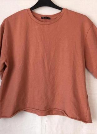 Кофта вкорочена оверсайз zara  роз. 46-48