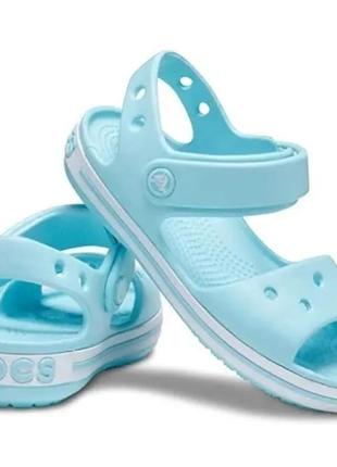 Детские кроксы crocs kid's bayaband sandal ice blue