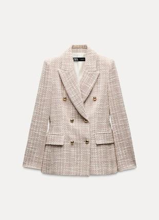Розкішний твідовий піджак жакет zara