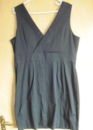 Новый черный офисный сарафан "f&f" р. 50 коттон