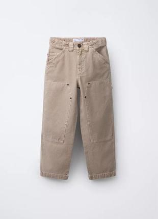 Брюки zara wide leg с карманами