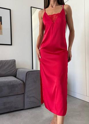 Шелковая ночная рубашка ночнушка