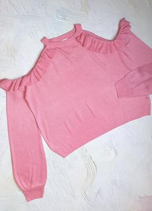 💝2+1=4 нежно-розовый свитер с открытыми плечами river island, размер 50 - 52