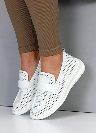 Мокасины белые4 фото