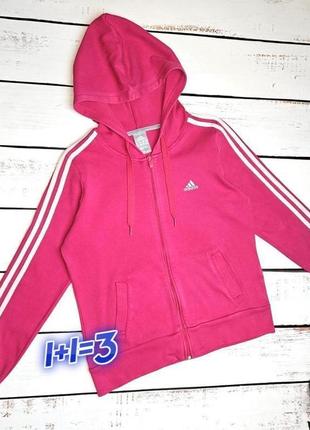 1+1=3 фирменная розовая кофта на молнии худи adidas, размер 48 - 50
