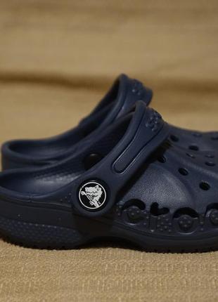 Симпатичні фірмові босоніжки — сабо темно-синього кольору crocs-ша з 6 (23 р.)
