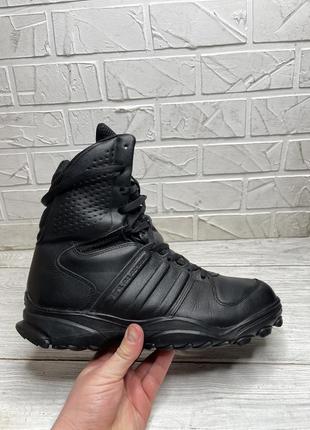 Ботинки кожаные adidas gsg-9.2 black тактические waterproof