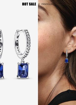 Серьги шарики серебряные s925 с синим камнями новые