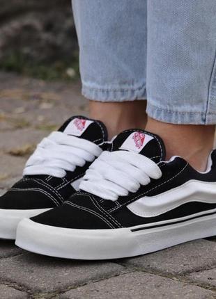 Кроссовки кеды vans knu skool black white premium дути