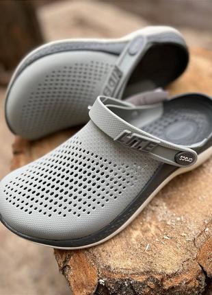 Мужские кроксы сабо literide 360 light grey/slate grey серые literide 360 light grey/slate grey crocs crocs
