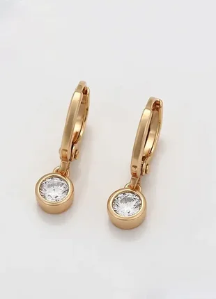 Серьги с подвесками фирма xuping (медицинское золото)