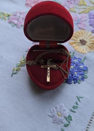 Золотий ланцюжок з хрестиком срср 70х років/ золотая цепочка с крестиком ссср 70х годов