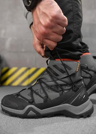 Зимние мужские термо terex кроссовки black/grey