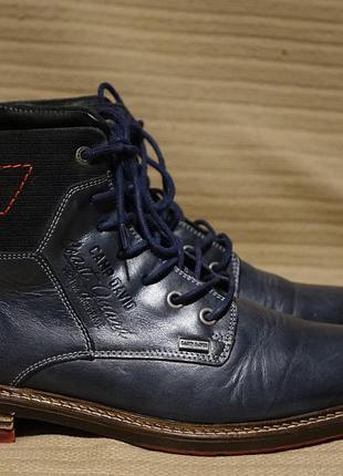 Эффектные темно-синие комбинированные кожаные ботинки camp david германия 41 р..