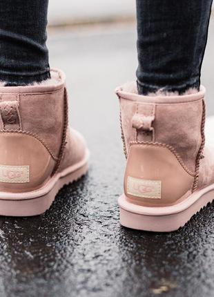 Ugg pink classic mini1 фото