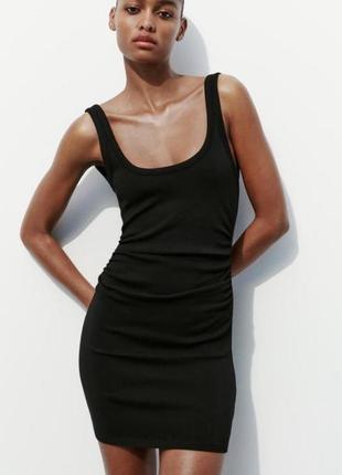 Платье zara мини майка платье в рубчик платья мини платье мыны рубчик