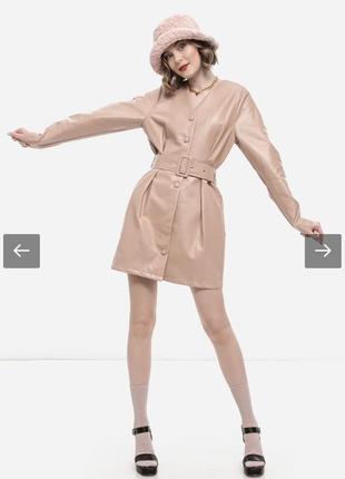 Крутезне шкіряне плаття з ременем missguided9 фото
