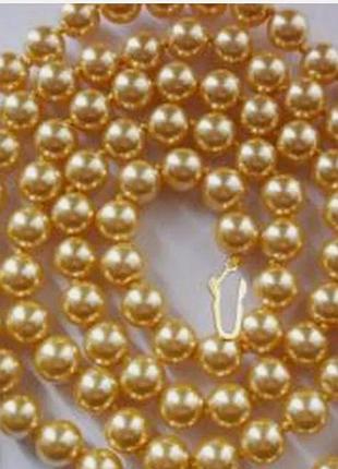 Стильні  модні,буси намисто золотистого кольору