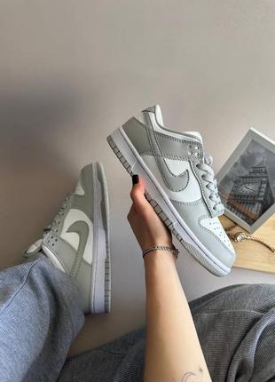 Кроссовки кеды nike sb dunk low white grey данк tn