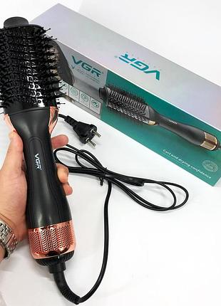 Фен-щетка волос vgr v-492 профессиональный ионный выпрямитель, электрический фен для сушки волос