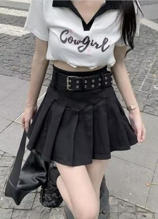 Юбка с шортами с ремнем coquette