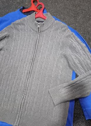Шикарный брендовый котоновый кардиган ,реглан,на молнии, xl-2xl, marks& spencer