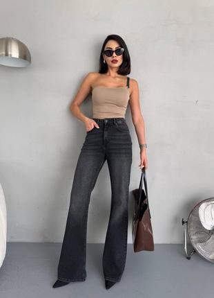 Джинсы flare fit клеш от колена. джинсы клеш турция