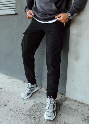 Утепленные брюки staff st cargo black fleece, xs